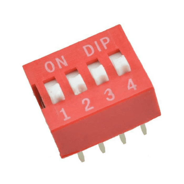 Iotcart SES-P-2352 4 Way DIP Slide Switch 2.54mm Pitch - Pack of 2