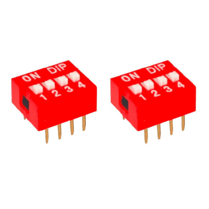 Iotcart SES-P-2352 4 Way DIP Slide Switch 2.54mm Pitch - Pack of 2