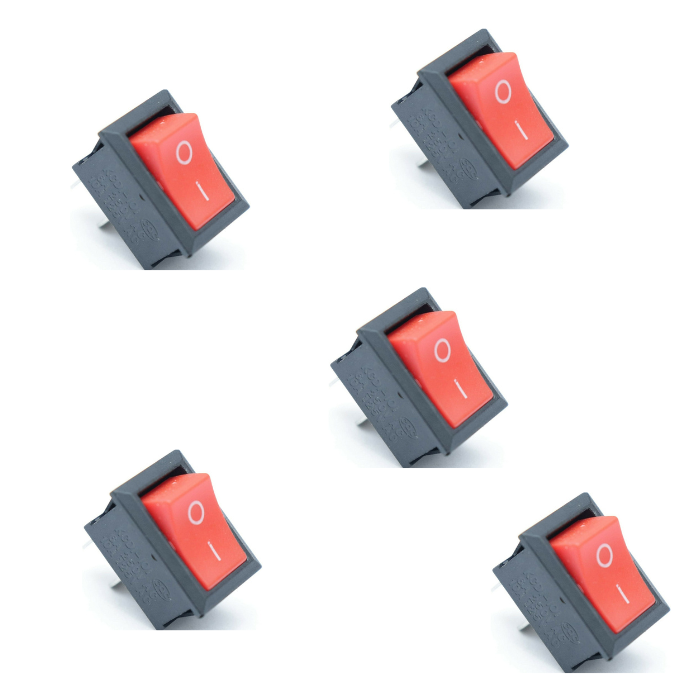 Rocker Switch Mini On Off SPST 2 Pin (Pack of 5)