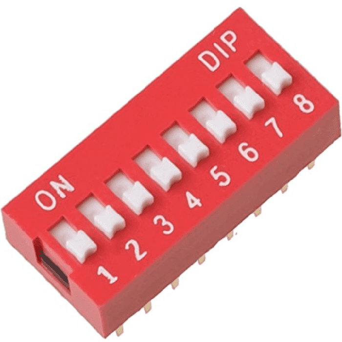 Iotcart SES-P-2387 8 Way Slide DIP Switch 2.54mm - PCB Mount for Electronics Projects