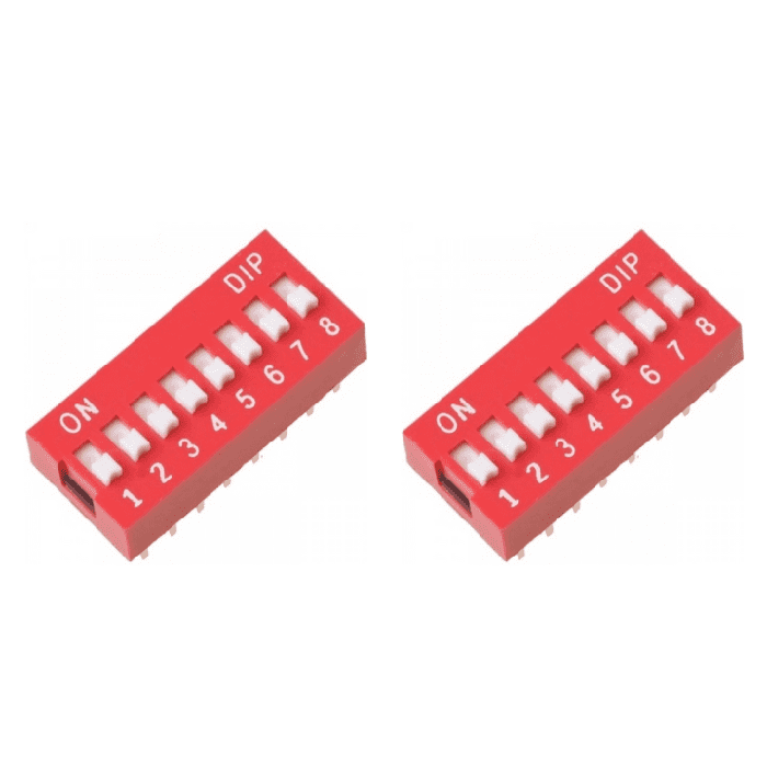 Iotcart SES-P-2387 8 Way Slide DIP Switch 2.54mm - PCB Mount for Electronics Projects