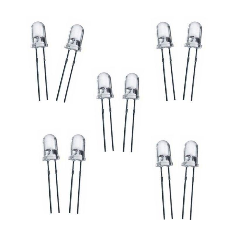 3mm White Green LED (Pack of 10)