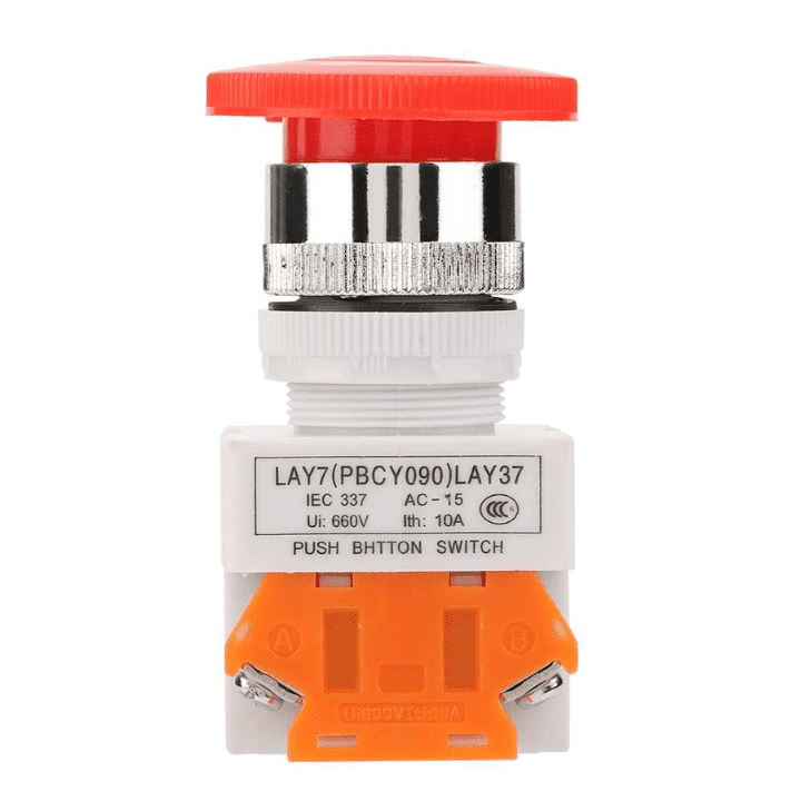 YWBL-WH Mushroom Emergency Stop Push Button Switch - 22MM