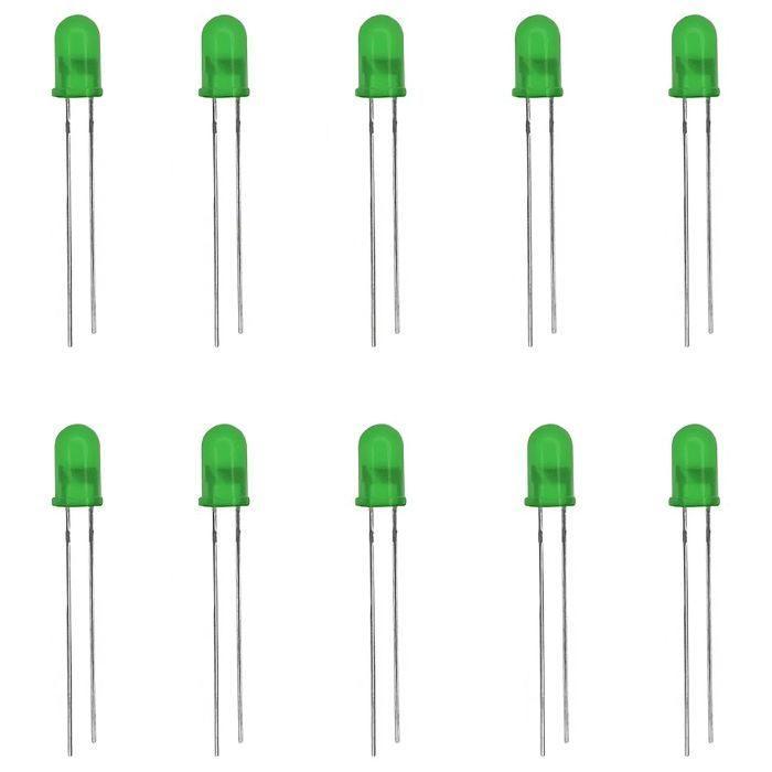 Iotcart 5mm Green LED (Pack of 10) - Indicator & Prototyping Use
