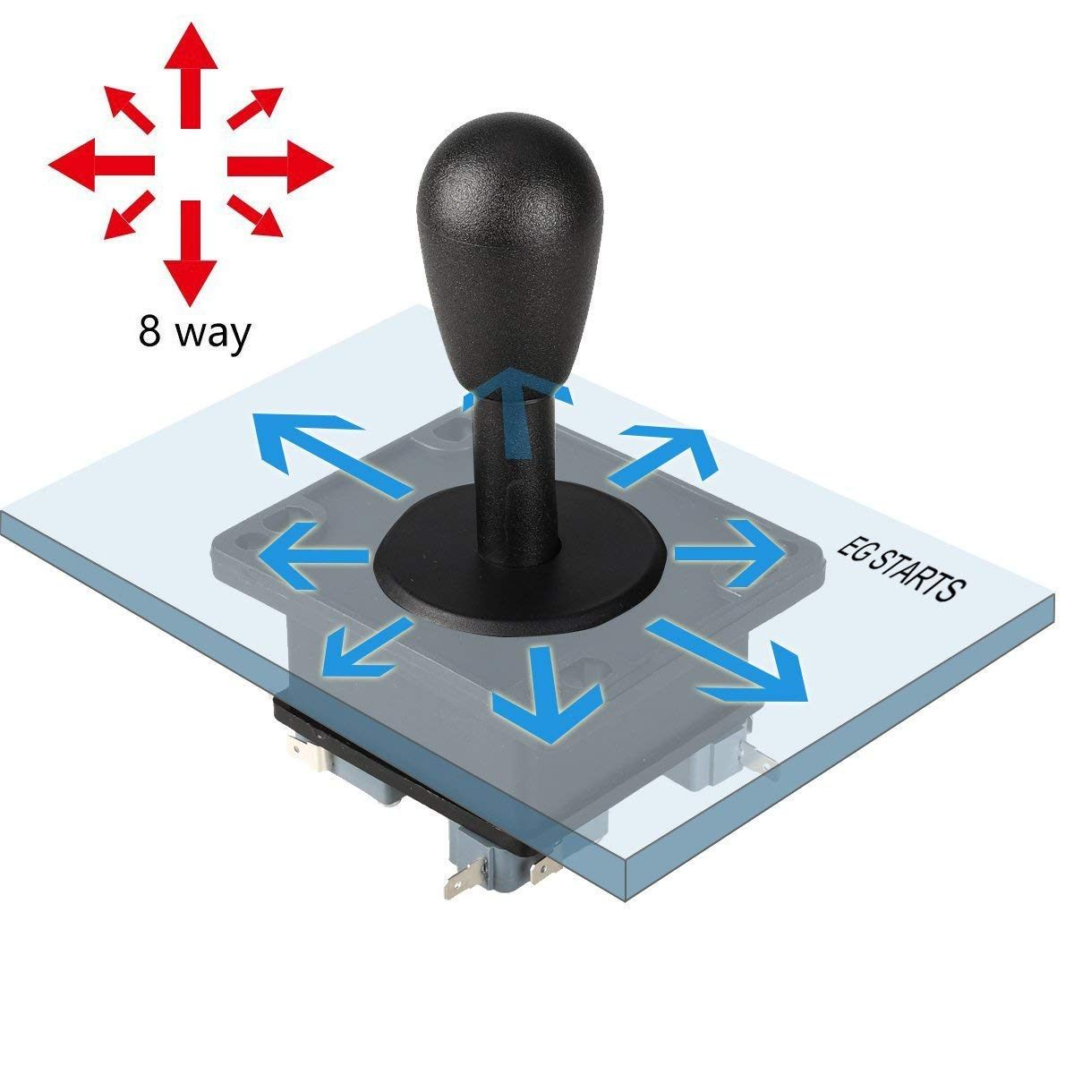 Arcade 2Pin Joystick switchable to 4/8 Ways
