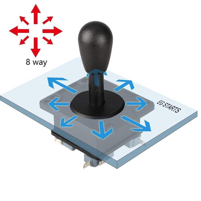 Iotcart Arcade 2Pin Joystick Switchable 4/8 Ways - Gaming Control