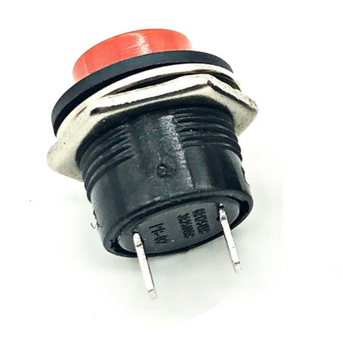 RED R13-507 16mm No Lock Push Button Momentary Switch 3A, 250V (PBS 25B Red)