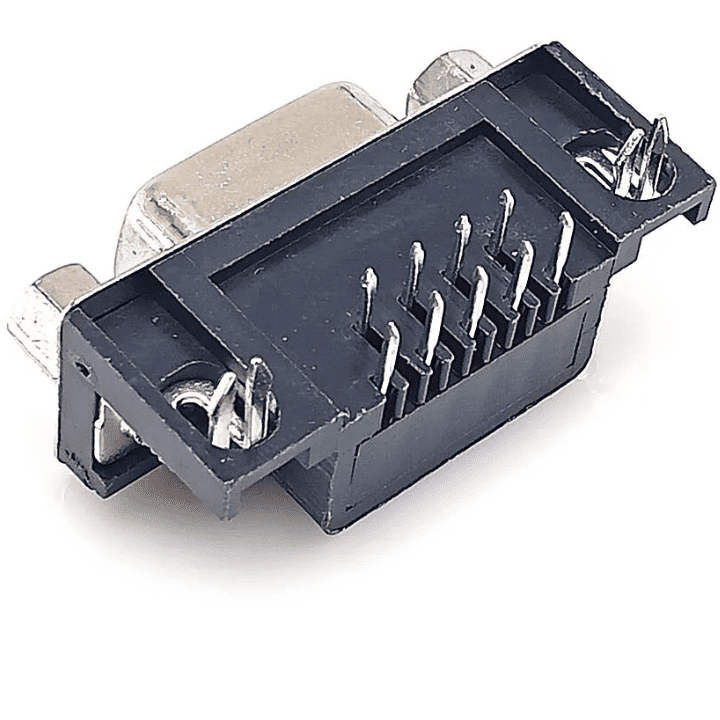 DB9 Female Right Angle Connector PCB Mount