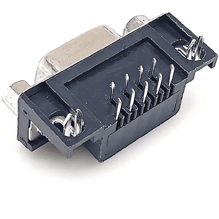 DB9 Female Right Angle Connector PCB Mount
