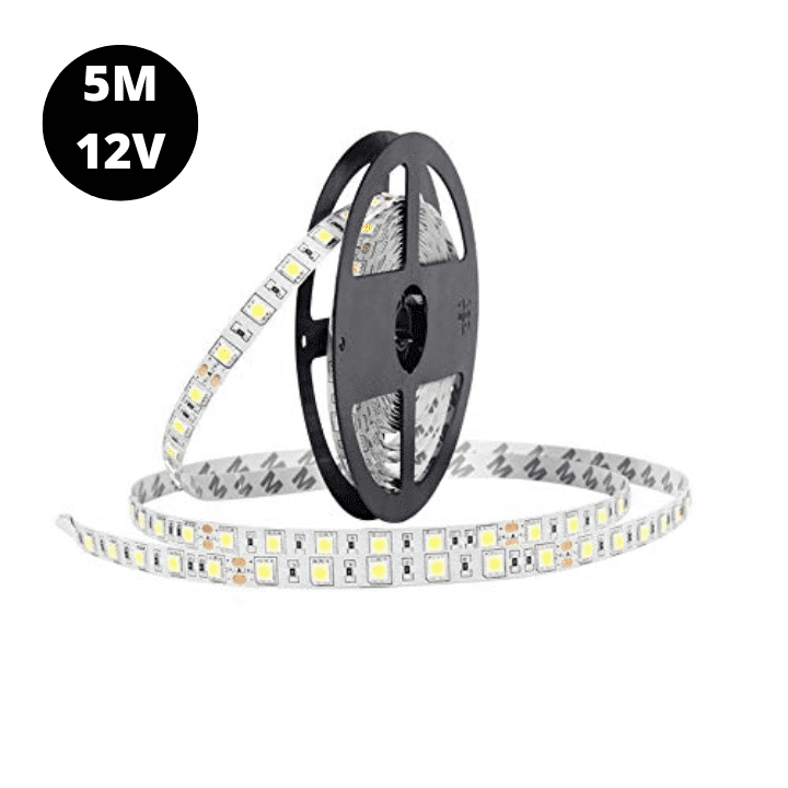 12V Cold White 5050 SMD LED Strip Flexible 5M/Roll Non-Waterproof (5 Meter)