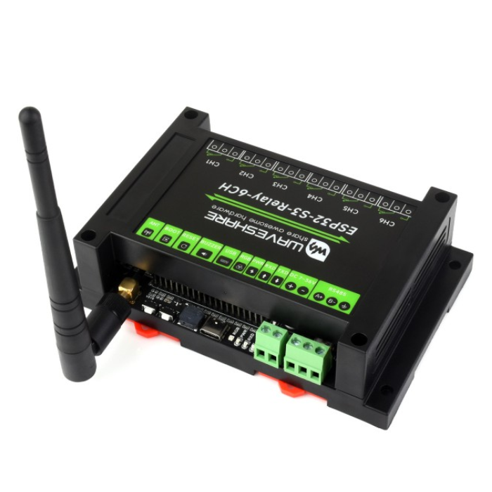Waveshare 6-Channel ESP32-S3 WiFi Relay Module with Onboard RS485 Pico HAT Interfaces