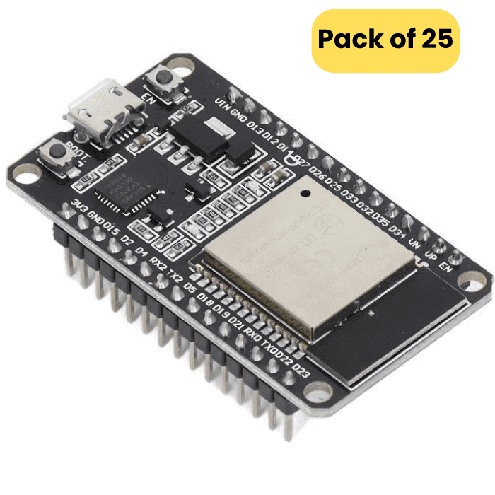 ESP32 Node MCU Development Board with Wifi and Bluetooth (CP2102 Driver, 30 PIN) (Pack of 25)