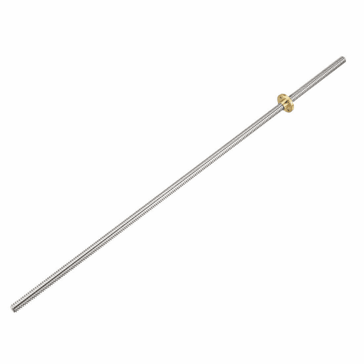 600mm Trapezoidal 4 Start Lead Screw 8mm Thread 2mm Pitch Lead Screw with Copper Nut