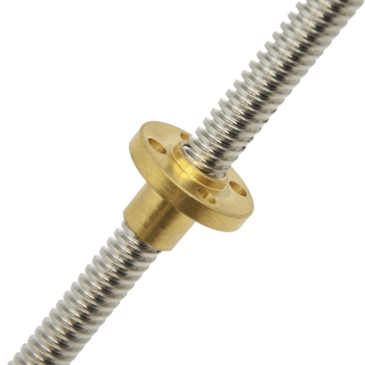 1000mm Trapezoidal 4 Start Lead Screw 8mm Thread 2mm Pitch Lead Screw with Copper Nut