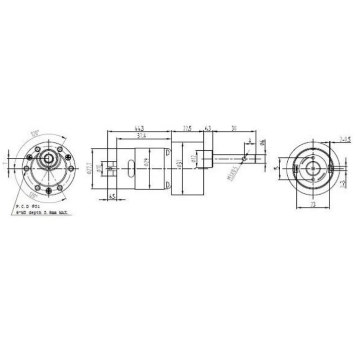 Johnson DC Geared Motor 12V 100 RPM (Grade A)