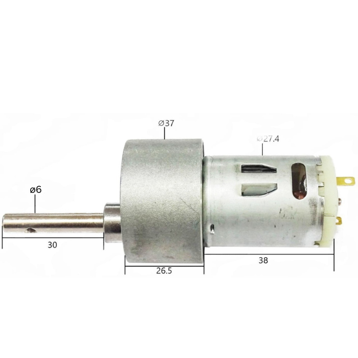 Johnson 600 RPM 12V DC Geared Motor (Grade A) - Robotics & Automation