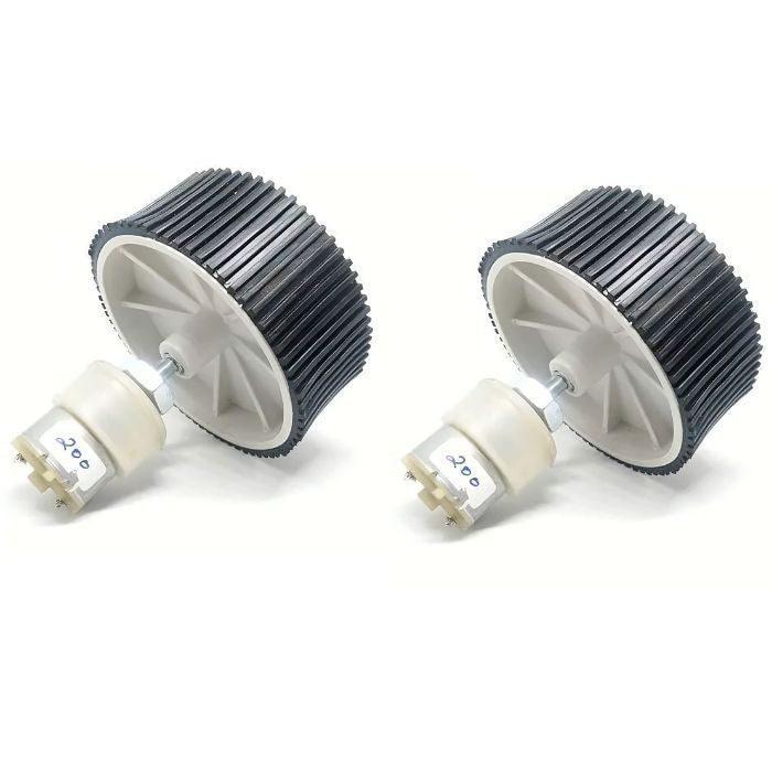 Iotcart 200 RPM DC Geared Motor with 10X4cm Wheel Set of 2 - Robotics & Automation