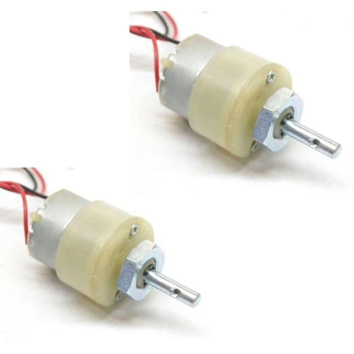 Iotcart 200 RPM DC Geared Motor with 10X4cm Wheel Set of 2 - Robotics & Automation