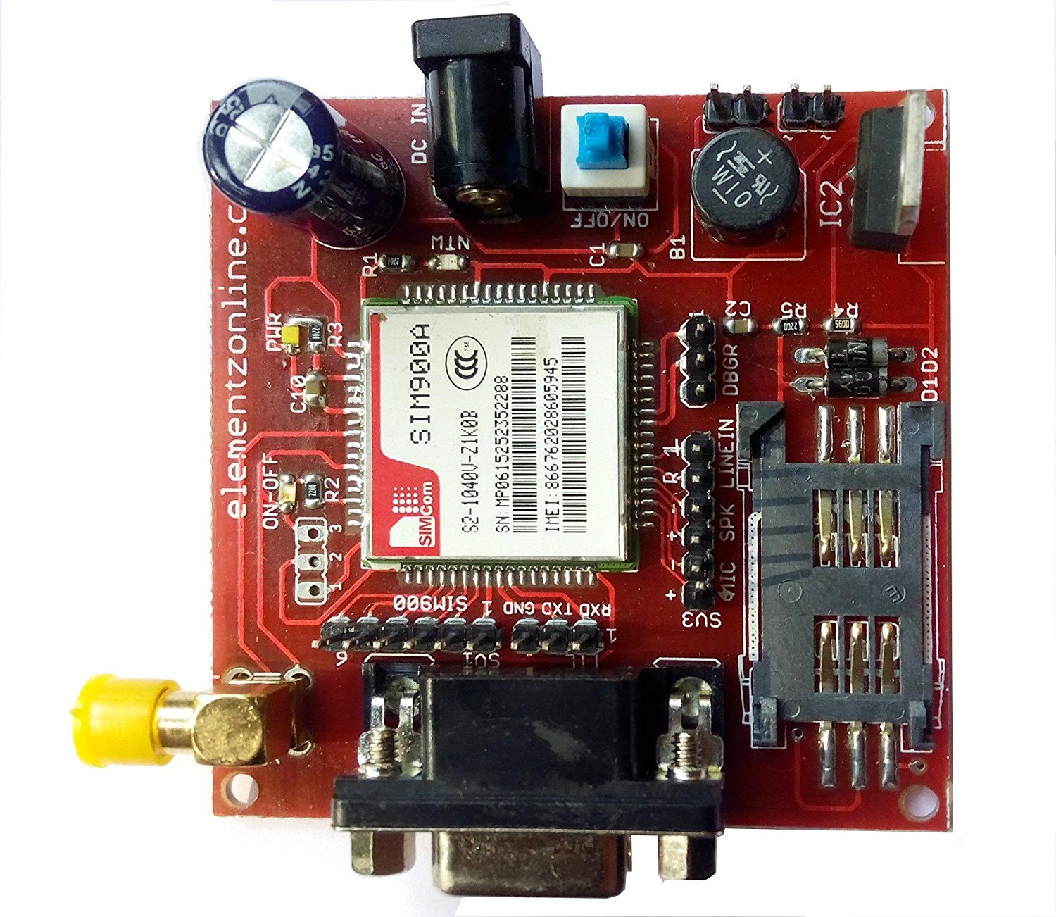 SimCom SIM900A GSM Module with SMA Antenna