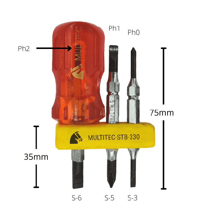 Multitec STB-330 Alloy Steel Screw Driver Set - For Engineers & Hobbyists