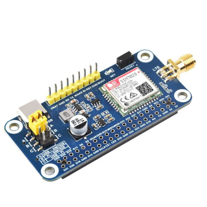 Waveshare SIM7028 NB-IoT HAT for Raspberry Pi with Global Band NB-IoT Communication Support