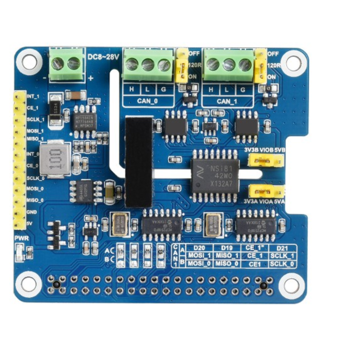 Waveshare 2-Channel CAN FD HAT Raspberry Pi Expansion Board