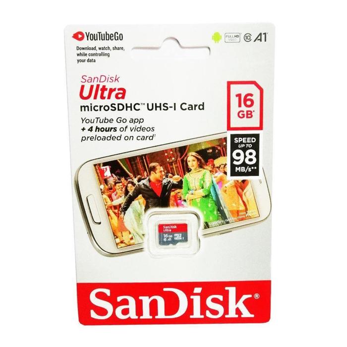 SanDisk 16GB Micro SD-SDHC A1 Class 10 Memory Card - Buy in India