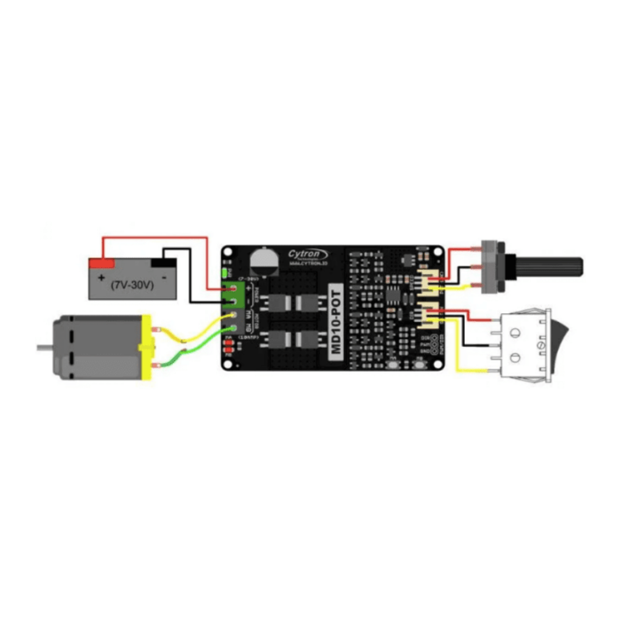 Cytron 10Amp 7V-30V Switch Control Potentiometer with DC Motor Driver