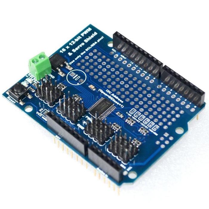 Iotcart SES-P-3037 16-Channel 12-bit PWM Servo Motor Shield for Arduino - Ideal for Robotics & LED Control