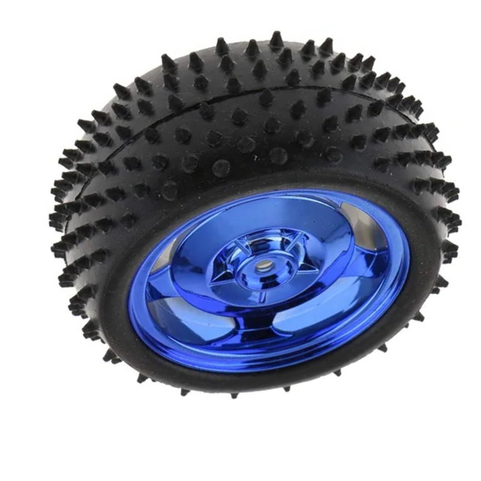 85MM Rubber Large Robot Smart Car Wheel Blue Color