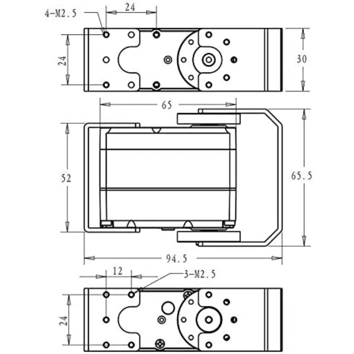 Robot Servo 60kg RDS5160 Metal Gear Digital servo Motor 180 Degree with Clamp