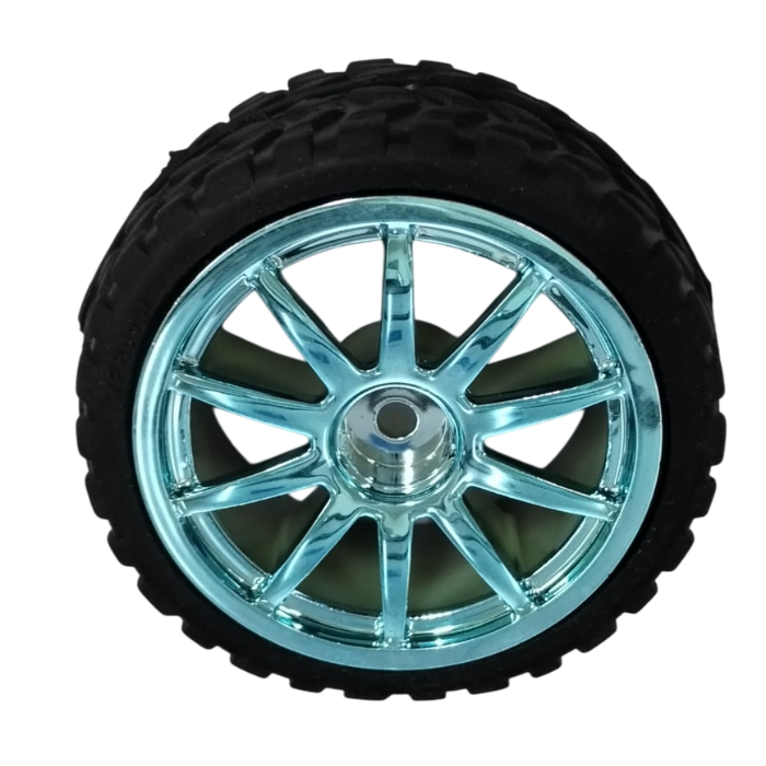 65mm Robot Smart Car Rubber Wheel Light Blue Color