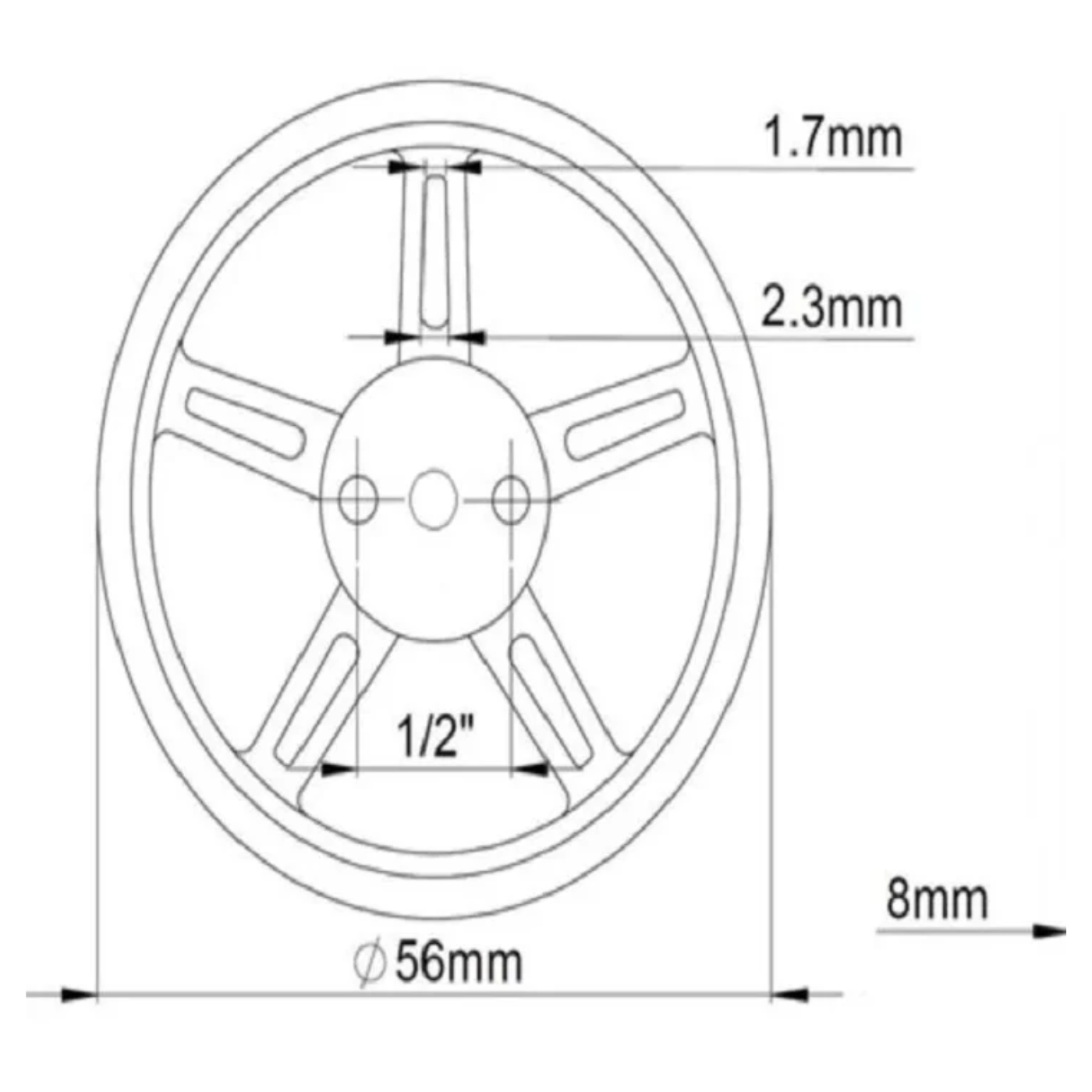 60MM 360° Continuous Rotation Wheel for SG90/MG90 RW60