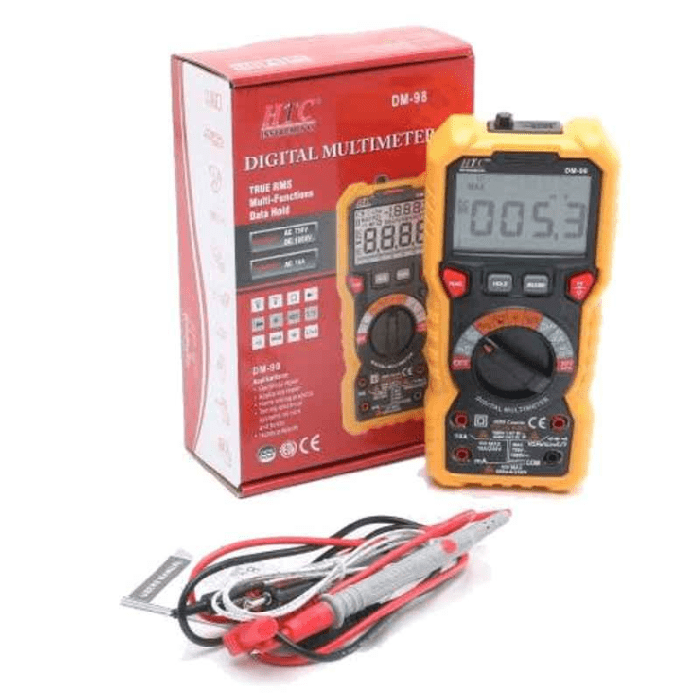 HTC DM-98 6000 Counts Digital Multimeter - Accurate Voltage, Current & Resistance Tester