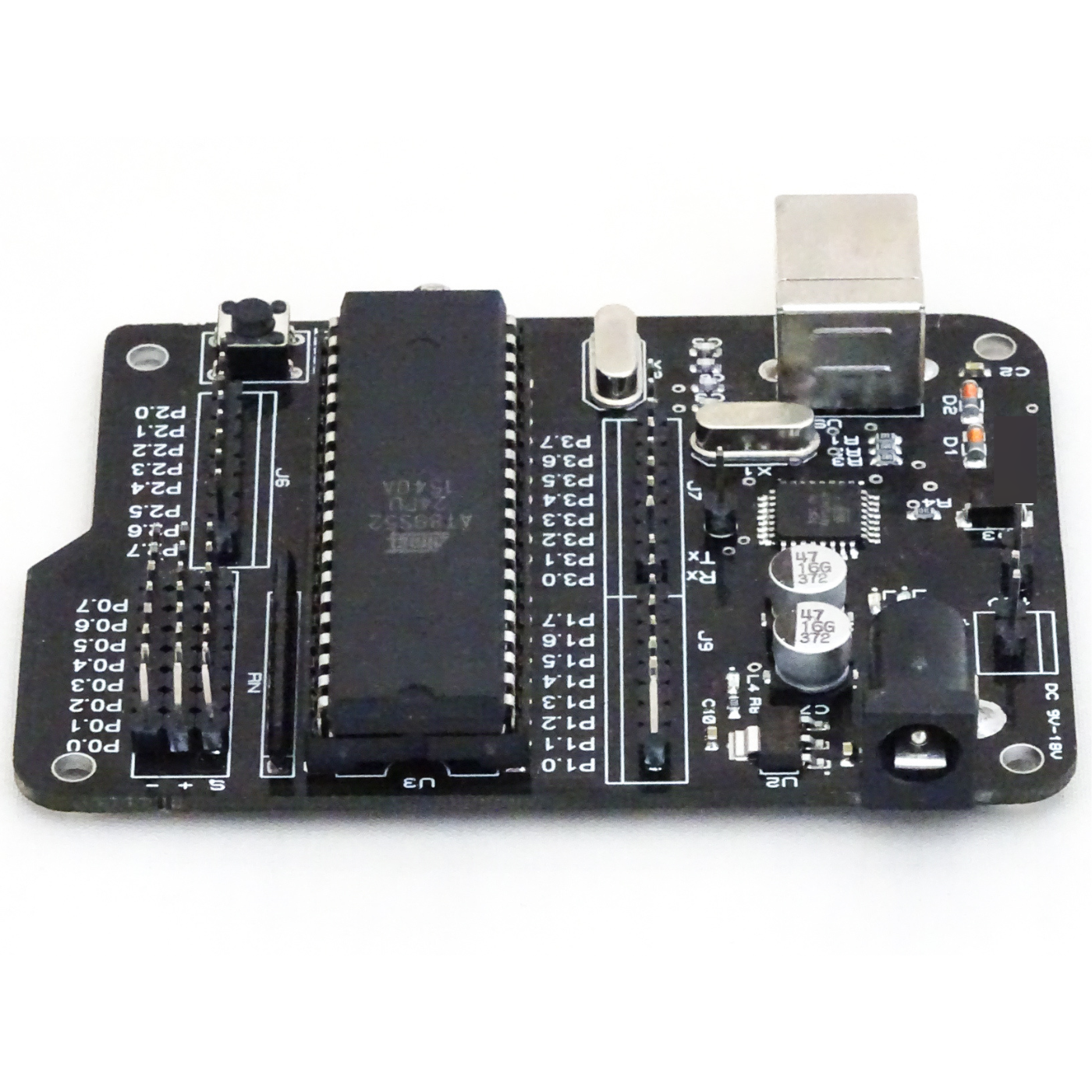 SmartElex Aryabhatta 8051 Microcontroller AT89S52 Development Board with Integrated USB Programmer