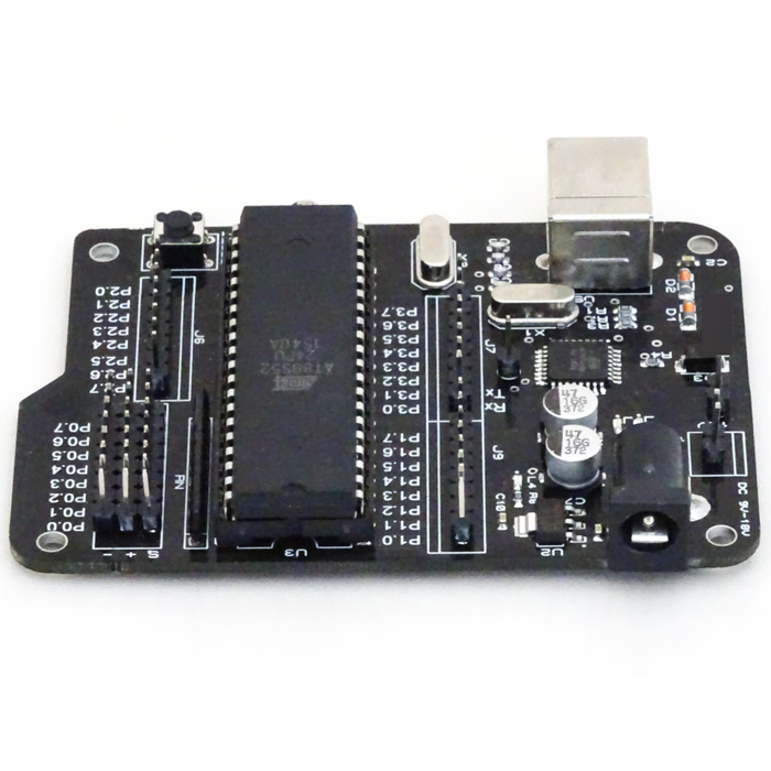 SmartElex Aryabhatta 8051 Microcontroller AT89S52 Development Board with Integrated USB Programmer