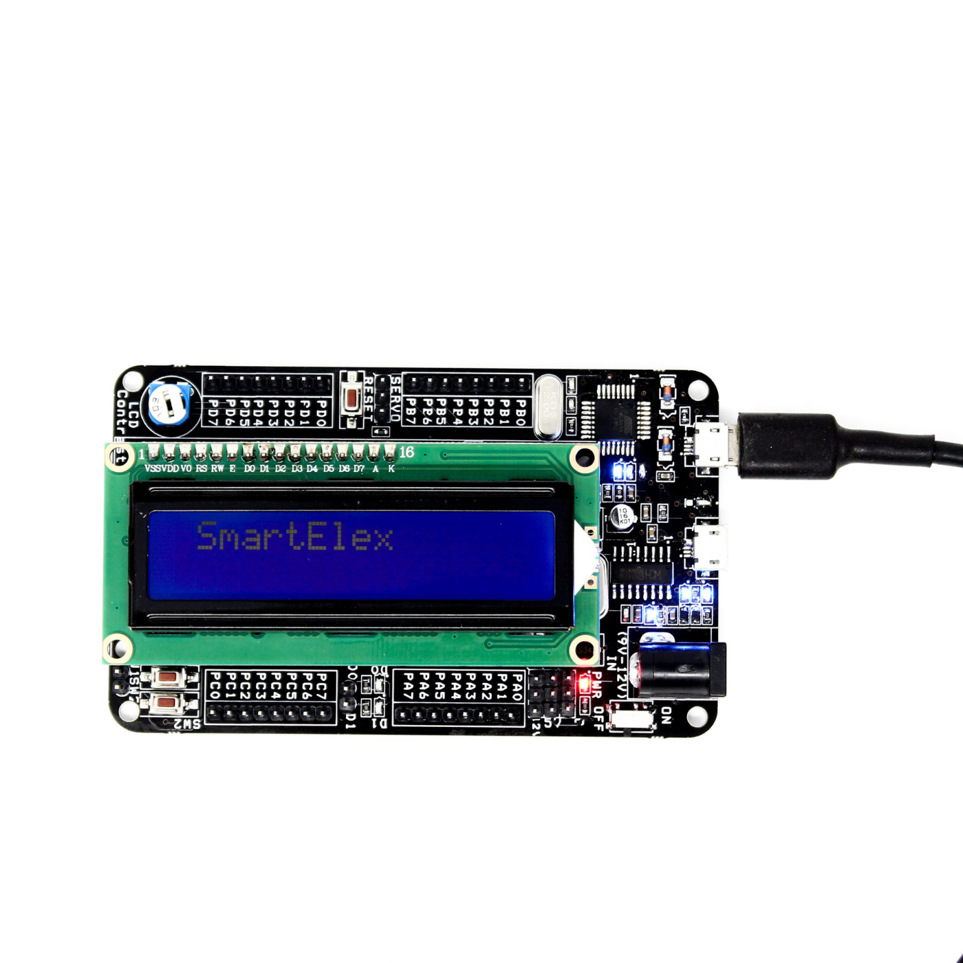 SmartElex ATmega32 Development Board – AVR Microcontroller with Onboard USB Programmer