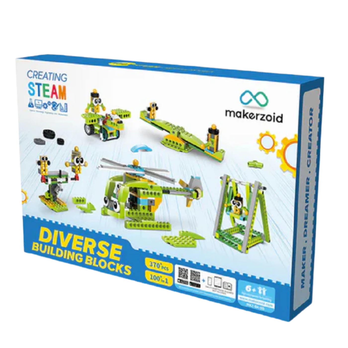 Makerzoid 100-in-1 STEAM Building Blocks Set Educational Toy for Kids 6+ Years Old