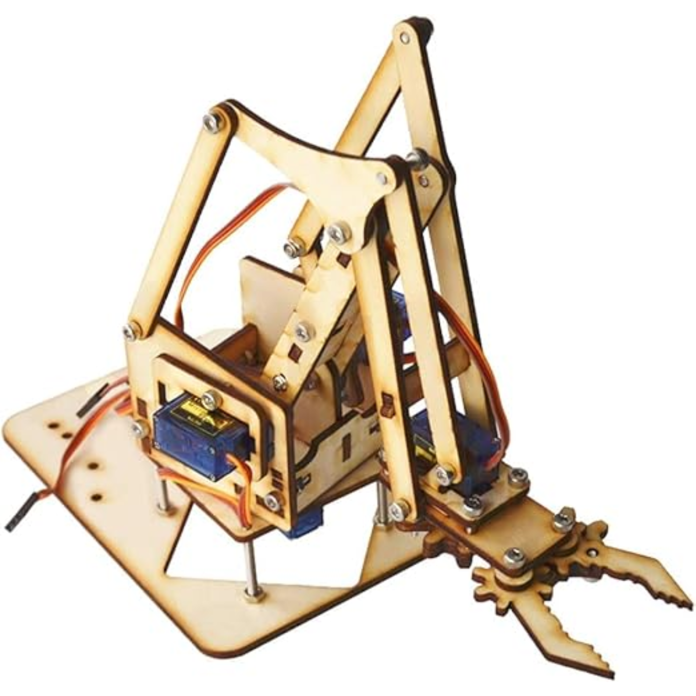 4DOF Wooden Robot Arm Kit – DIY Mechanical Manipulator with SG90 Servos