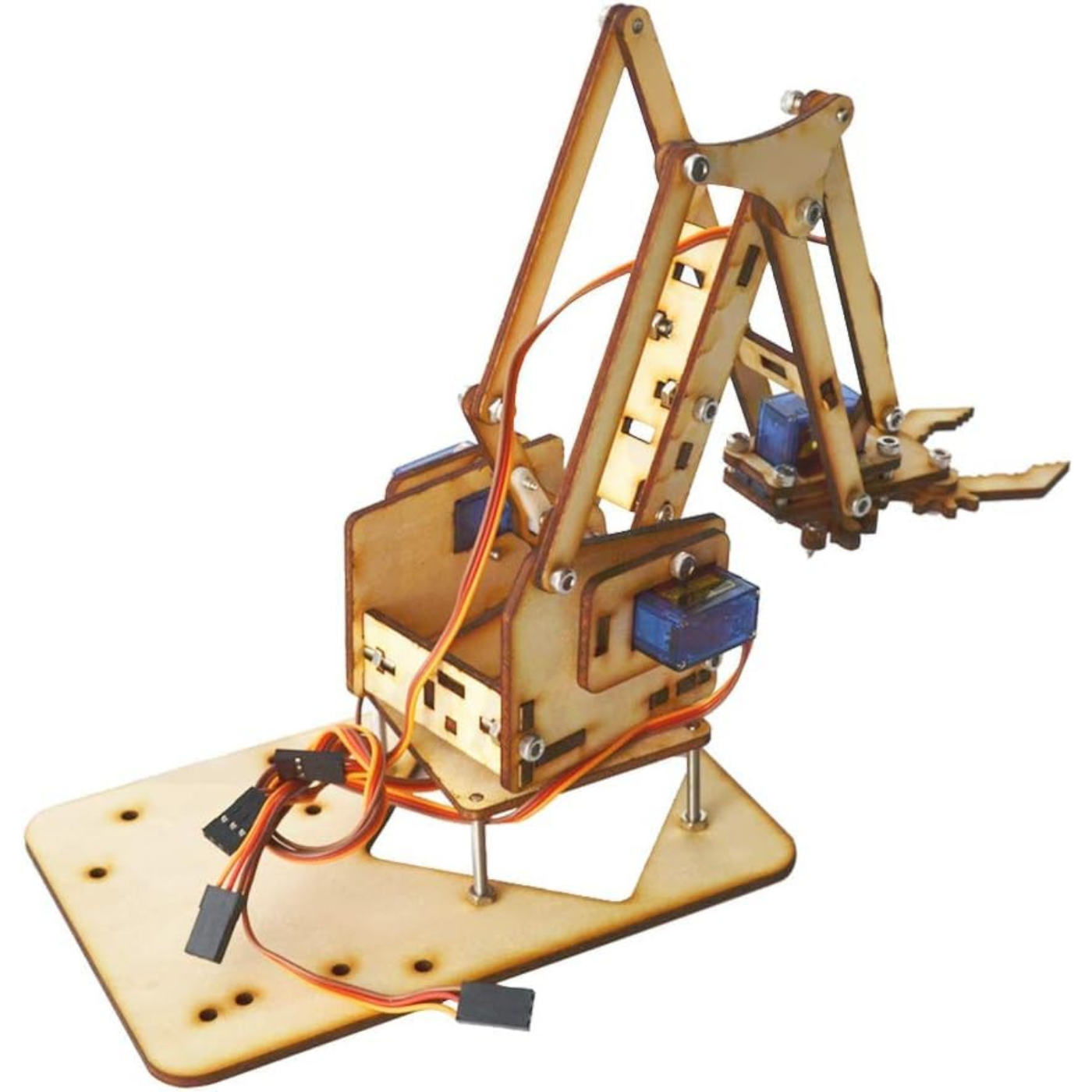 4DOF Wooden Robot Arm Kit – DIY Mechanical Manipulator with SG90 Servos