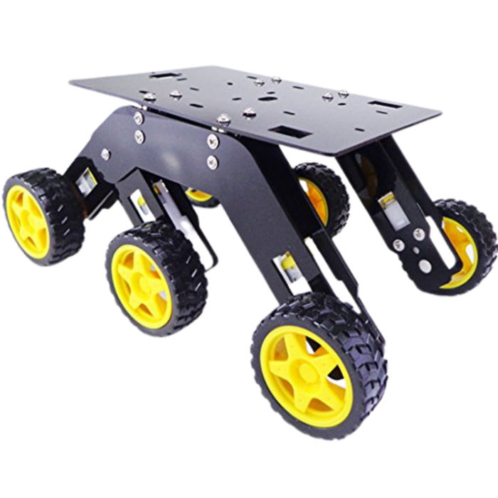 Iotcart SES-P-3346 6WD Acrylic Rover Chassis - DIY Robotics Kit for Arduino