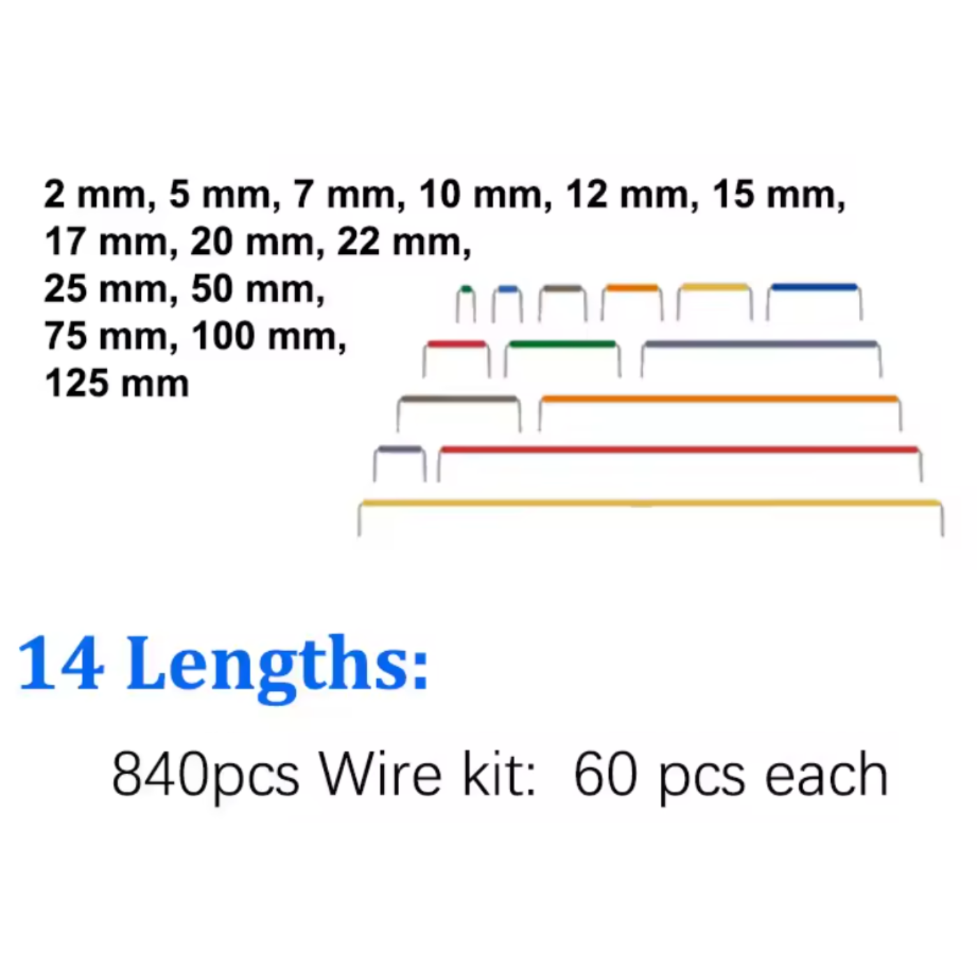 840PCS Breadboard Jumper Wire 14 Assorted Lengths Kit