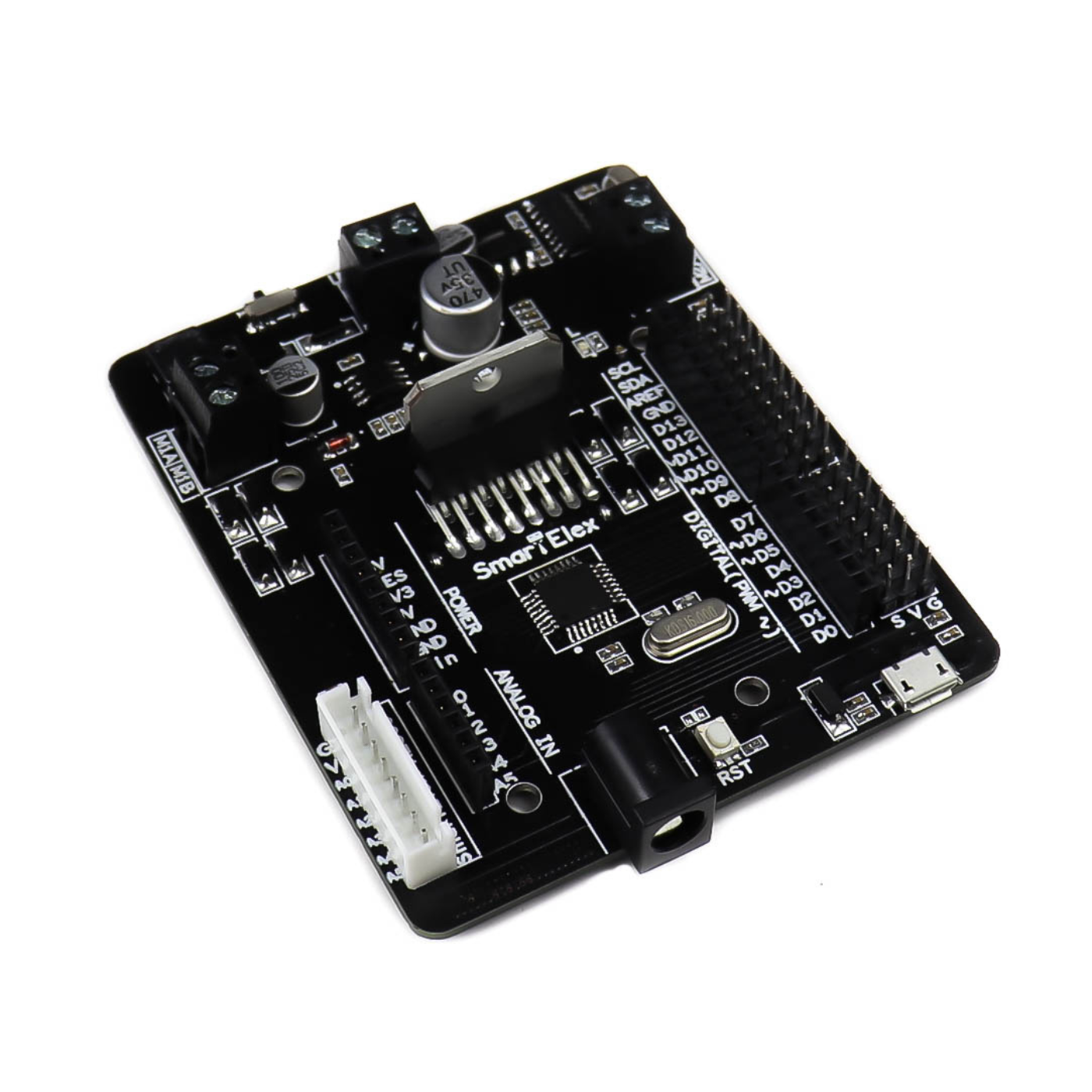 SmartElex L298N Dual Channel Motor Driver with Onboard Arduino Uno