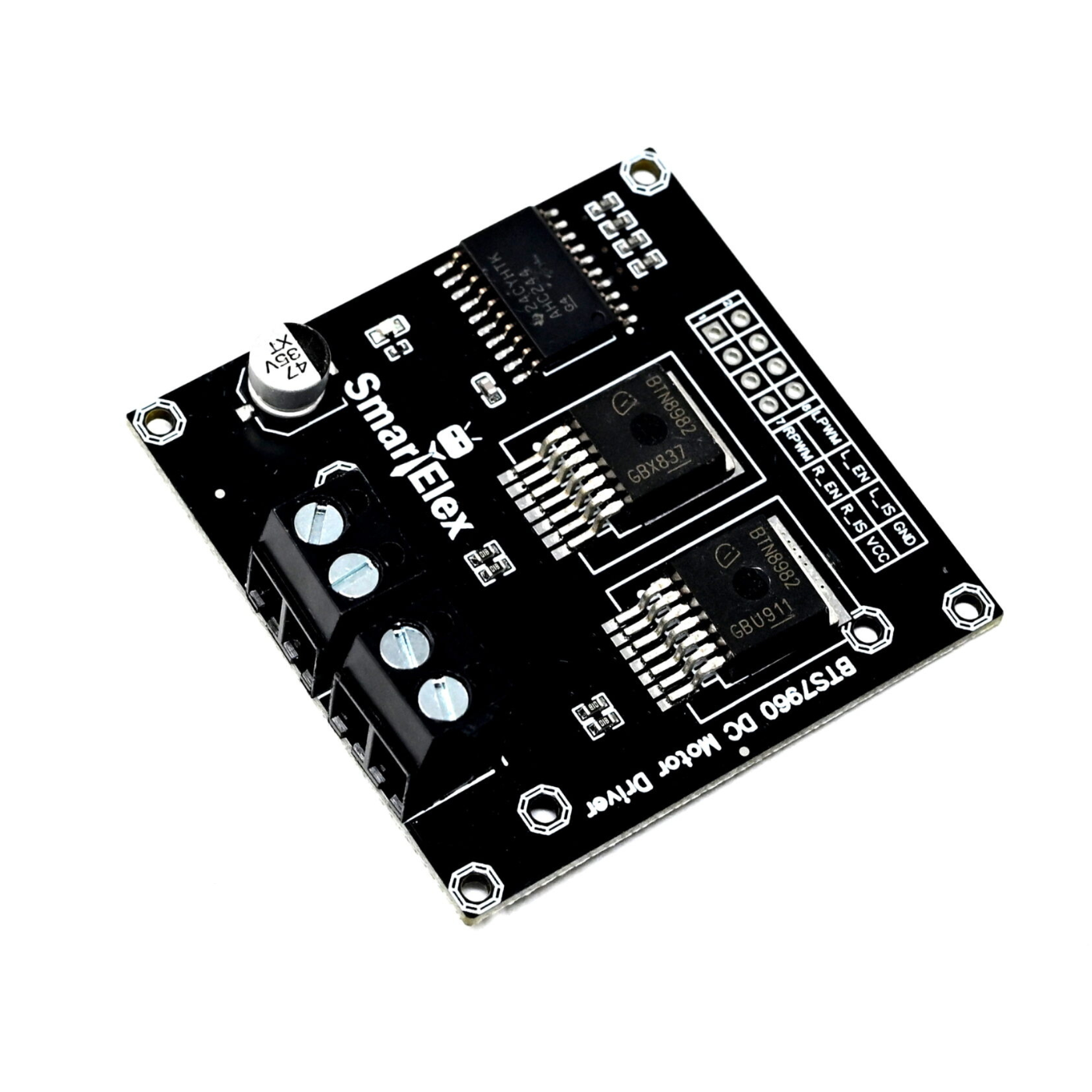 SmartElex BTS7960 High-Power Dual Channel 43A DC Motor Driver Module