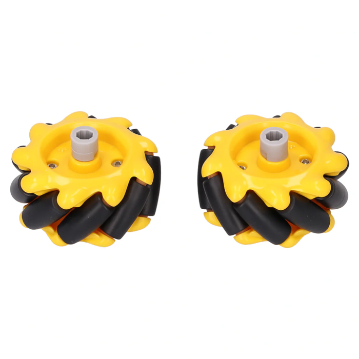 Iotcart 80mm Mecanum Wheel Set (Yellow) - Omnidirectional Robotics Mobility