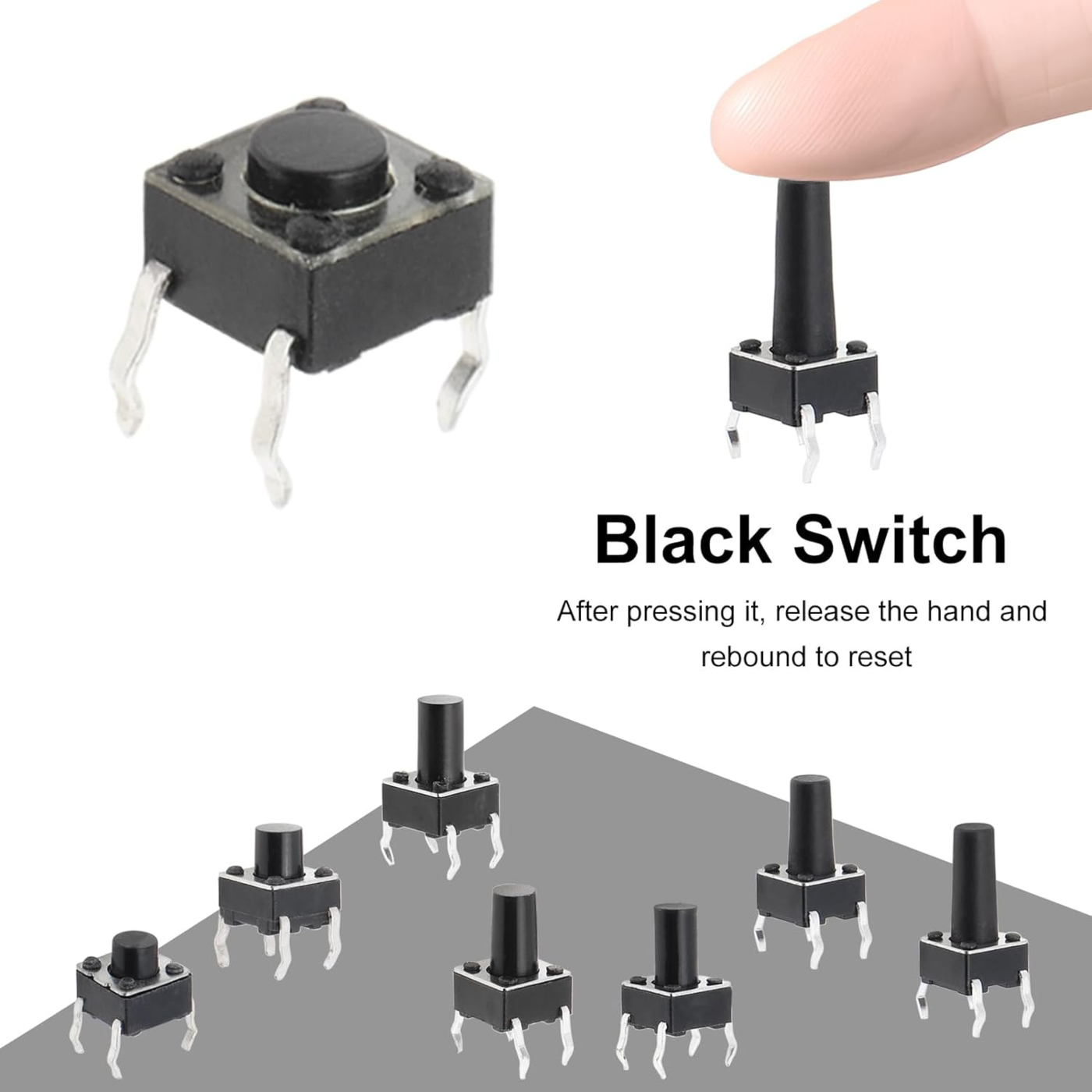 Tactile Push Button Switch Assortment Kit – 180PC 10 Value 6x6mm 4 Pin