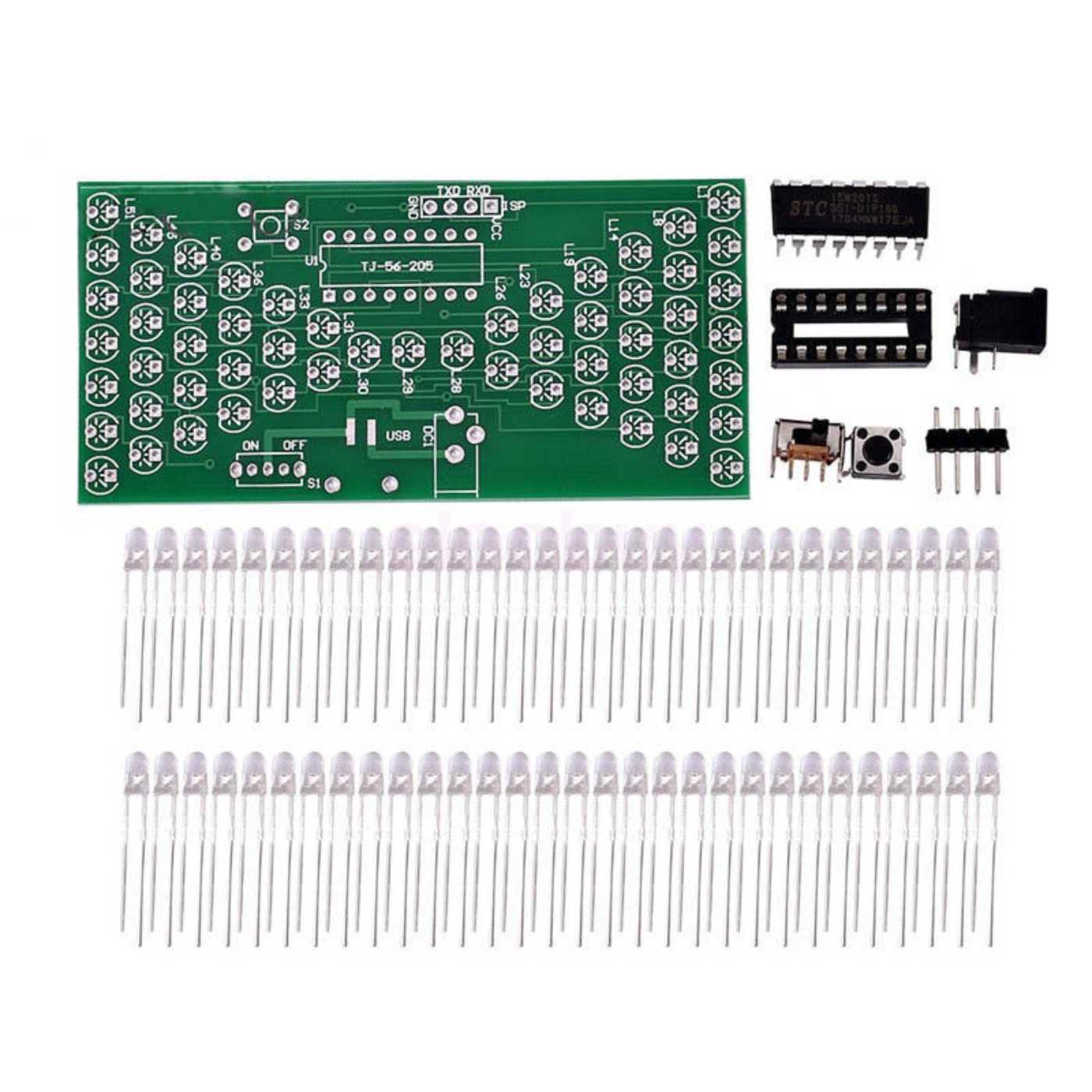 Electronic 5V Hourglass Shape Flashing LED DIY Soldering Board Kit