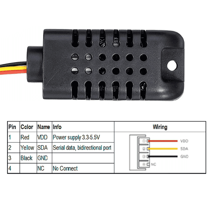 AM2301 3-5V Digital Temperature & Humidity Sensor - IoT Weather Monitoring