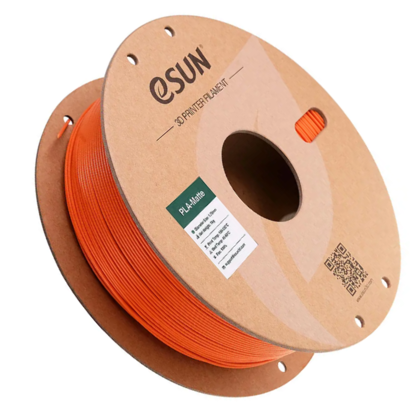 eSun PLA-Matte Filament 1.75mm 1kg Paper Roll Tangerine Color