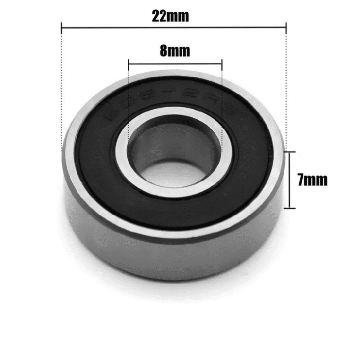 Iotcart 608-2RS 8x22x7mm Rubber Sealed Ball Bearing - Robotics & 3D Printer Use